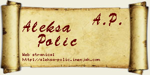 Aleksa Polić vizit kartica